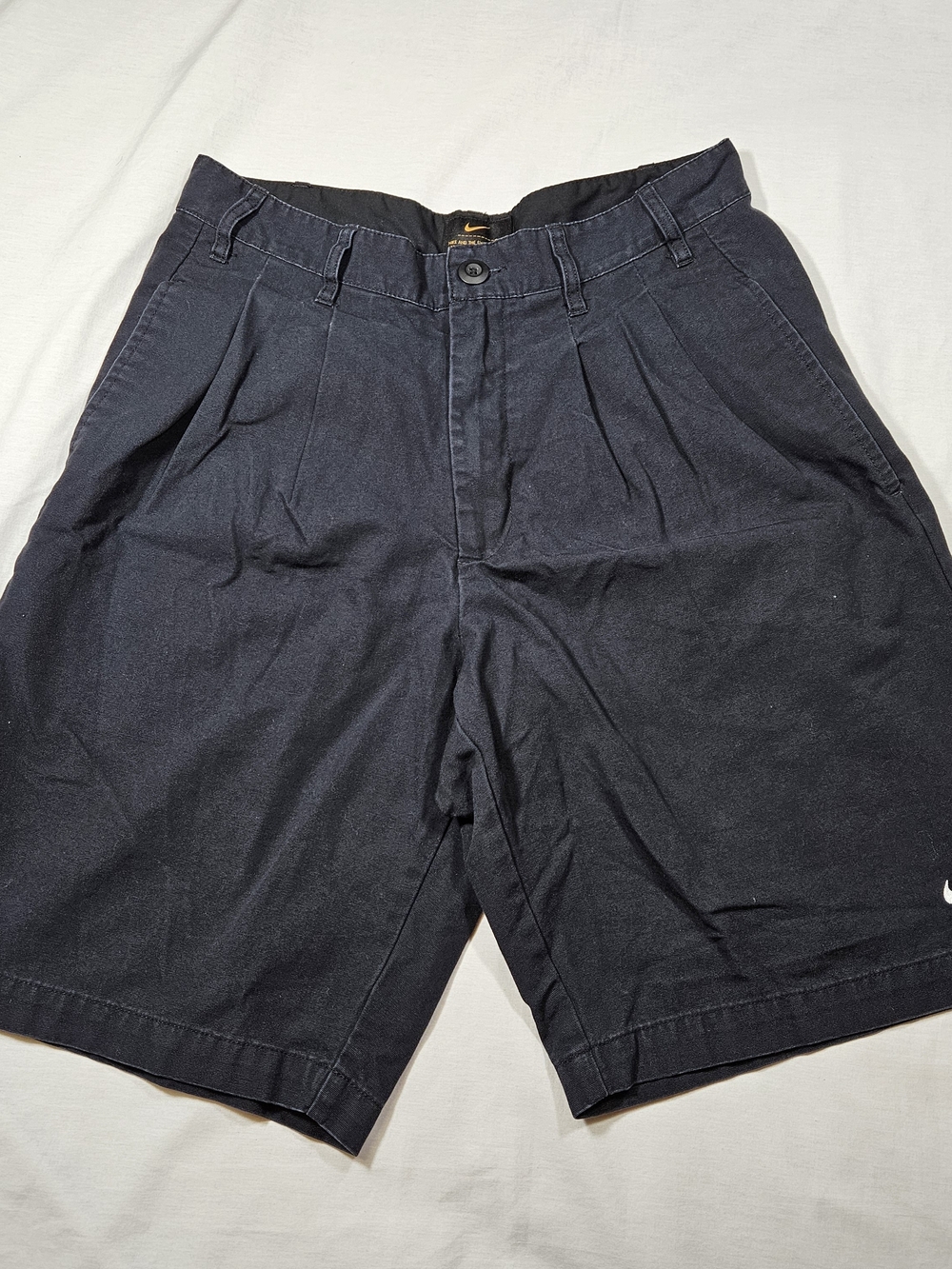 Nike Men's Golf Shorts Pleated Black Swoosh Embroidered Medium W30 DX0643